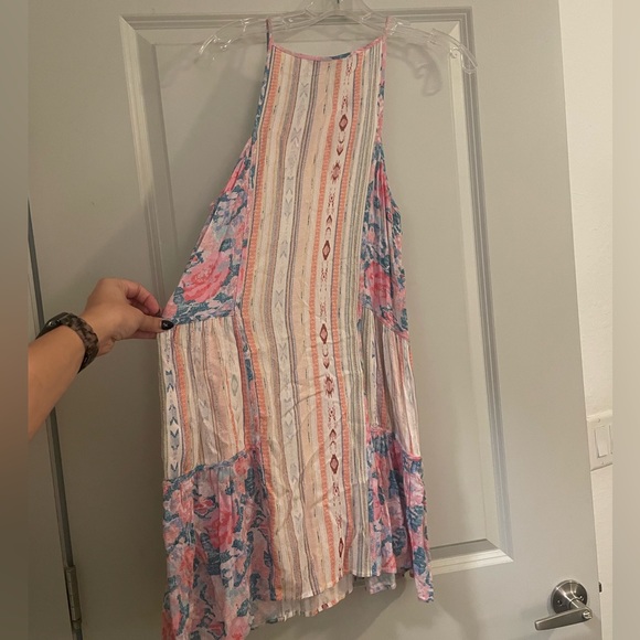 BCBGMaxazria Size XS Pink Floral and Aztec Print Lydea Sundress - Picture 6 of 6